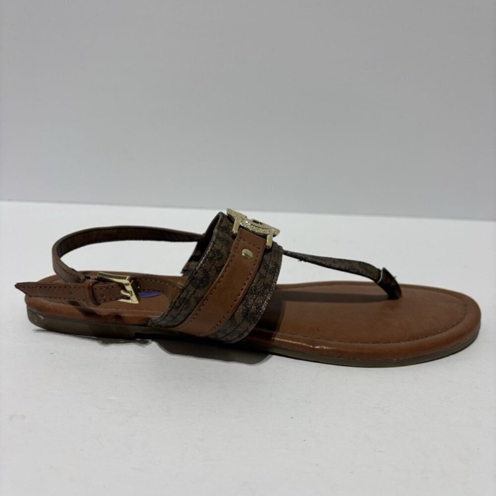 G By Guess Women’s Lissen Ankle Strap Sandals Brown, Size 8.5 M